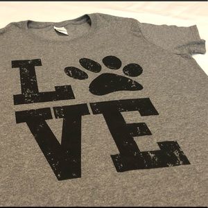 Gildan Love Dog Paw Women’s Large Gray
